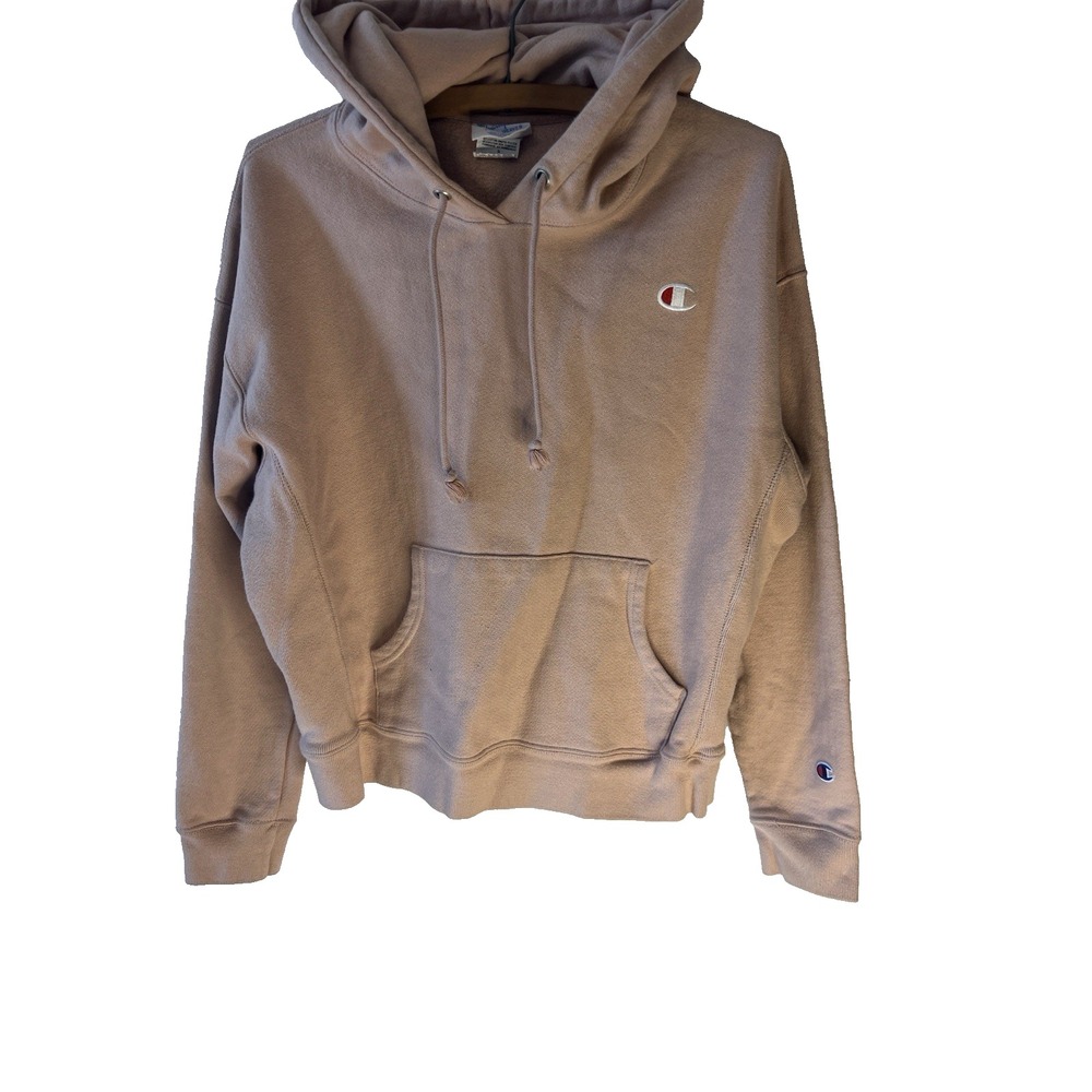 Vtg Champion Reverse Weave Hoodie Pink Pullover Women L Comfy Everyday School